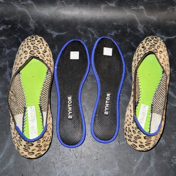 Rothy's The Flat Cheetah Print Knit Slip On Ballet Flats Shoe Womens Size 8.5 - Picture 8 of 9